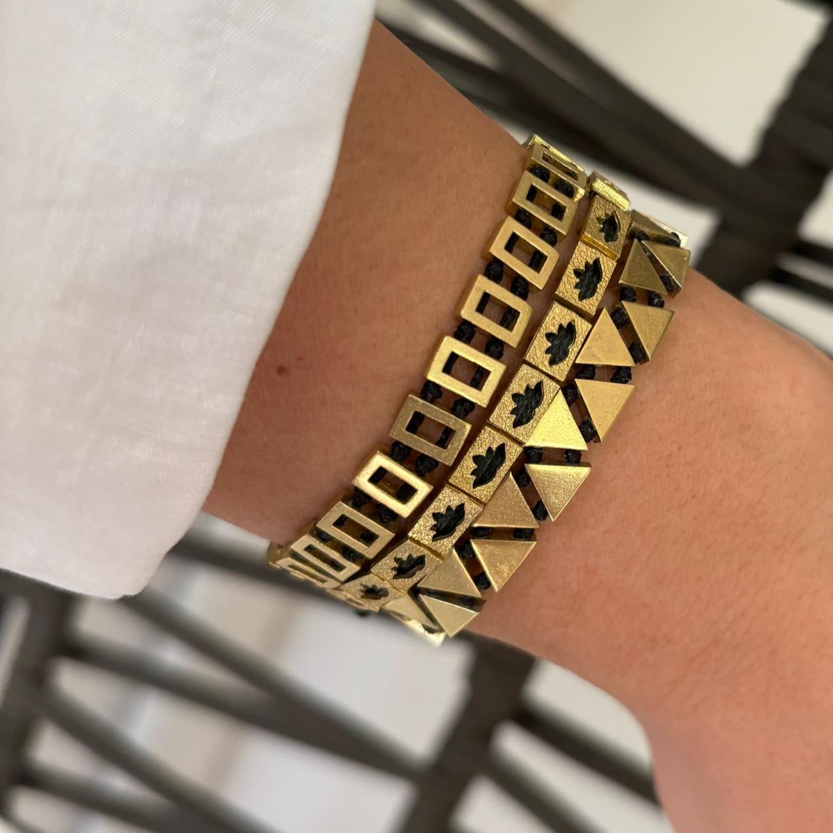 Dikdörtgen Pirinç Bileklik