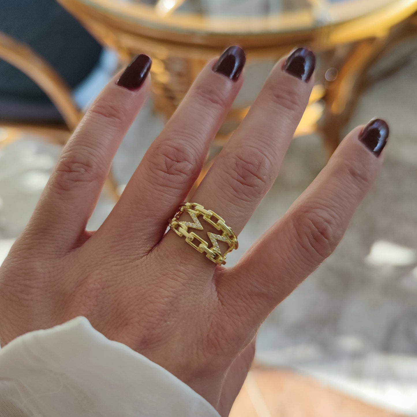 Zincir Taşlı Yüzük