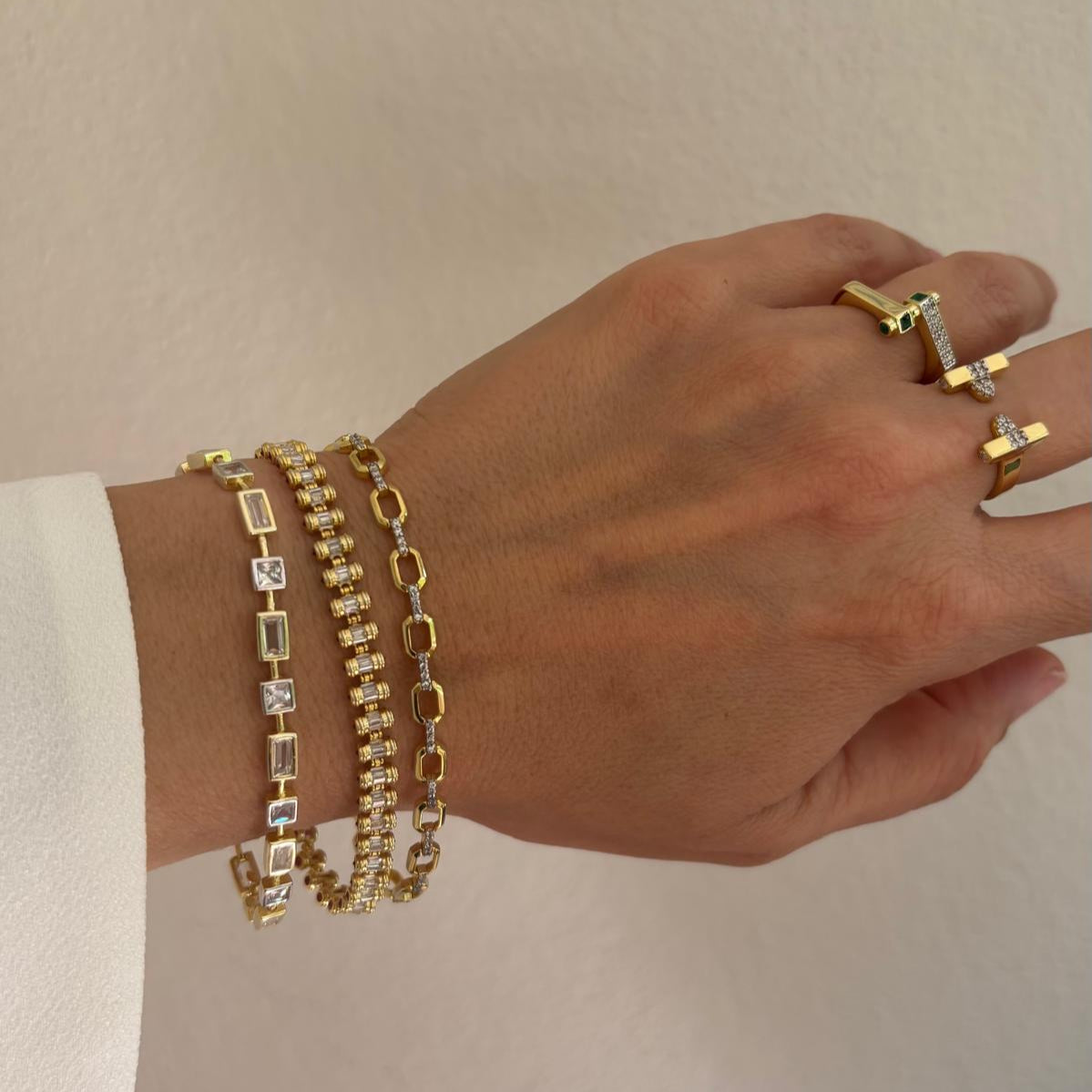 Baget Kare Taş Bileklik