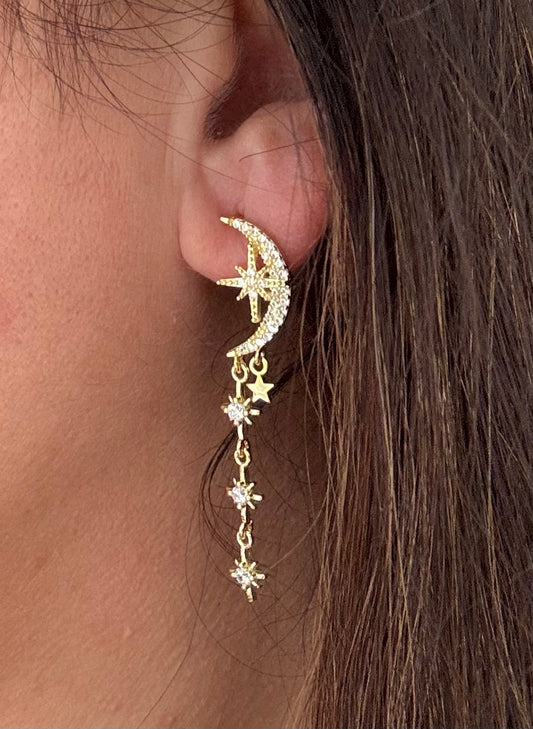 Ay Kutup Yıldızı Küpe