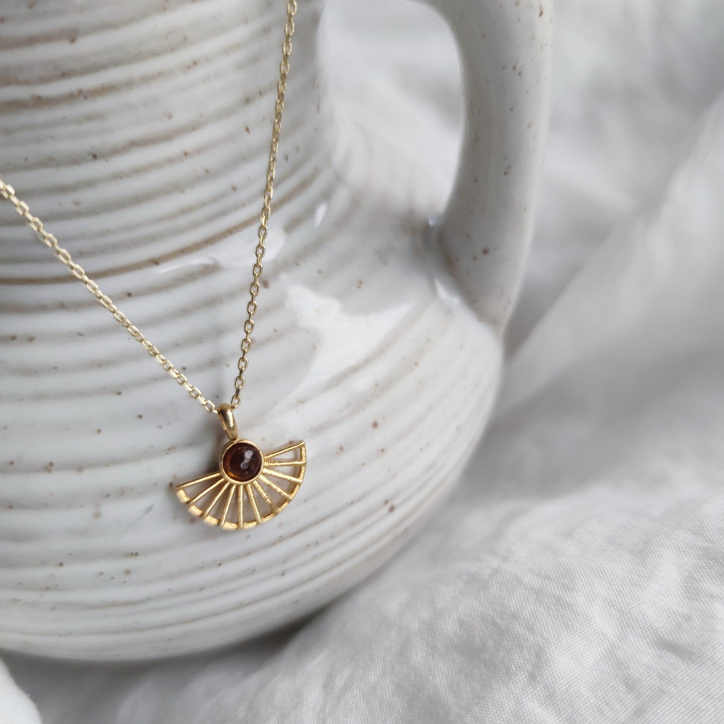 Natürel Turmalin Yelpaze Kolye